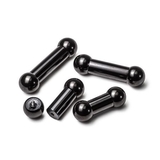Painful Pleasures UB363 0g Black PVD Coated Steel Internal Straight Barbell - 1/2" to 1''