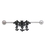 Painful Pleasures UB382 14g 1-1/2" Black PVD Bats Industrial Barbell
