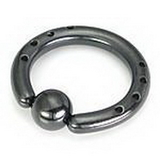 Painful Pleasures UR020-10g 10g Industrial Captive bead ring with Drilled Holes