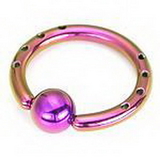 Painful Pleasures UR020-12g 12g Industrial Captive Bead Ring with Drilled Holes