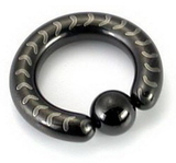 Painful Pleasures UR173-UR176 10g-4g Black Titanium-Coated Stainless Steel Captive Ring with Arrows