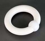 Painful Pleasures UR203 14g-00g White Acrylic Captive Rings