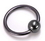 Painful Pleasures UR217c 16g BlackOut Captive Bead Ring with Black Titanium Ball