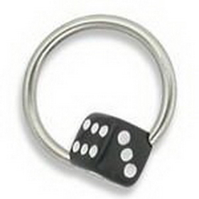 Painful Pleasures UR274-deal10 14g 1/2&quot; Dice Captive Bead Ring - Price Per 10