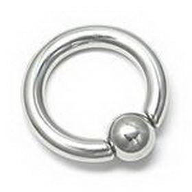 Painful Pleasures UR331-snap 4g Stainless Steel Captive Bead Ring with Snap Fit Ball