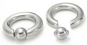 Painful Pleasures UR338-pop 2g Stainless Steel Captive Bead Ring with Pop Fit Ball