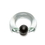 Painful Pleasures UR456 8g-00g Clear Vampire End Glass Captive Bead Ring with Black Silicone Ball