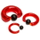 Painful Pleasures UR457 8g-00g Red Vampire End Glass Captive Bead Ring with Black Silicone Ball