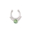 Painful Pleasures UR492 Silver Plated Clip-On Septum Ring with Green Opal - Price Per 1