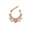 Painful Pleasures UR494 16g Steel Septum Clicker with Gold PVD Coating and Pink Opal Lotus Flower Design - Price Per 1