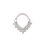 Painful Pleasures UR499 16g Steel Septum Clicker - V-Shaped Ring with Clustered Beads - Price Per 1