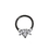 Painful Pleasures UR503 16g Steel Septum Clicker with Black PVD Coating and Crystals - Price Per 1