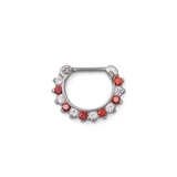 Painful Pleasures UR507 16g Red and White Peppermint Crystal-Laced Septum Clicker