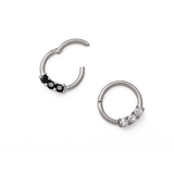 Painful Pleasures UR508 16g Septum Clicker with Three Crystals - Price Per 1