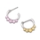 Painful Pleasures UR509 16g Steel Septum Clicker with Five Colored Crystals - Price Per 1