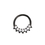 Painful Pleasures UR510 16g Crystal-Laced Steel Septum Clicker with Black PVD Coating - Price Per 1