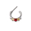 Painful Pleasures UR512 16g Steel Septum Clicker with Crystals and Three Colored Jewels - Price Per 1