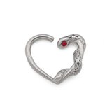 Painful Pleasures UR561 16g Red Eyed Snake Heart Bendable Ear Jewelry