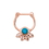 Painful Pleasures UR568 16g Turquoise Jeweled Lotus PVD Rose Gold Septum Clicker
