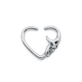 Painful Pleasures UR574 16g Grinning Skull Heart Bendable Ear Jewelry