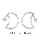 Painful Pleasures UR577 16g Winter Crescent Moon Bendable Ear Jewelry with Snowflake Dangle - Price Per 1
