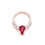 Painful Pleasures UR603 16g 3/8" PVD Rose Gold Teardrop Red Jewel Clicker Ring - Price Per 1