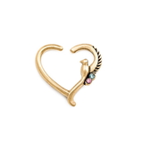 Painful Pleasures UR613 16g PVD Gold Kingly Dove Bendable Heart Ear Jewelry - Price Per 1