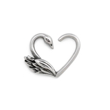 Painful Pleasures UR624-pair 16g Antique Swan Bendable Heart Ear Jewelry - Price Per 2