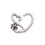 Painful Pleasures UR643-pair 16g Paw Print Heart Bendable Ear Jewelry - Price Per 2