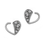 Painful Pleasures UR656-pair 16g Crystal Beaded Rows Bendable Heart Ear Jewelry - Price Per 2