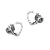 Painful Pleasures UR661-pair 16g Antiqued Elephant Bendable Heart Ear Jewelry - Price Per 2