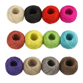 12 Rolls Jute Twine 1.5mm Natural String Hemp Rope 656 Yards Multicolor for Artworks DIY Crafts Gift Wrapping Twine Decoration