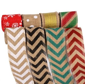 Burlap Fabric Ribbon 26 Yards Jute Craft Christmas 2.36" for Party Home Decoration 12 Rolls