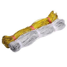 120 Yards Elastic Rope Golden Silver Elastic Stretch Loop String Ribbon Craft Wire Tag Rope