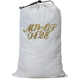Personalized Canvas Laundry Bag Embroidery Extra Large Duffle Bag Custom Drawstring Cotton Bag Beige - 1 Piece