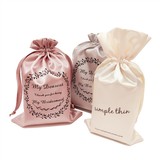 Custom Satin Drawstring Bags with Strings Mini Bag Wholesale Satin Gift bags for Wedding Wig