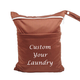 Muka Personalized Custom Large Travel Laundry Bag, Waterproof Washable Wet Dry Bags, Dual Pockets - 15.7"X17.7".