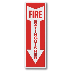 "Fire Extinguisher" w/ Arrow, Aluminum, 12" x 4"