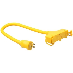 Tri-Source STW Extension Cord, 12/3 Gauge, 15 amp, 2', Yellow