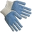 MCR Safety Regular-Weight PVC Coated String Knit Gloves, Dual-Sided Dots, Blue PVC Blocks, Large, Natural