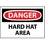 OSHA "Danger Hard Hat Area", Rigid Plastic, 10" x14"