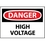 OSHA "Danger High Voltage", Rigid Plastic, 10" x 14"