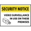 Security Notice Video Surveillance..., Rigid Plastic, 14" x 20"