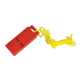 Plastic Whistle w/ Lanyard, Red