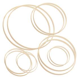 TOPTIE 12pcs 6 Sizes Wooden Bamboo Floral Hoop, Macrame Craft Ring for DIY Wedding Wreath Decor