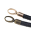 TOPTIE 2PCS Braided PU Leather Purse Handles, Handbag Replacement Straps 19 Inch (Black / Bronze)