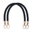 TOPTIE 2PCS Braided PU Leather Purse Handles, Handbag Replacement Straps 19 Inch (Black / Golden)