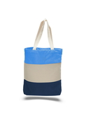 Q-Tees Q125900 Canvas Tri-Color Professional Tote Bag