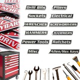 Muka 12 PCS Magnetic Toolbox Labels General Toolbox Organization Accessories Tags for Steel Toolboxes Carts Drawers Cabinets