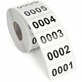 Muka Number Sticker Labels Sequential 0001-1000 Rectangular Adhesive ...